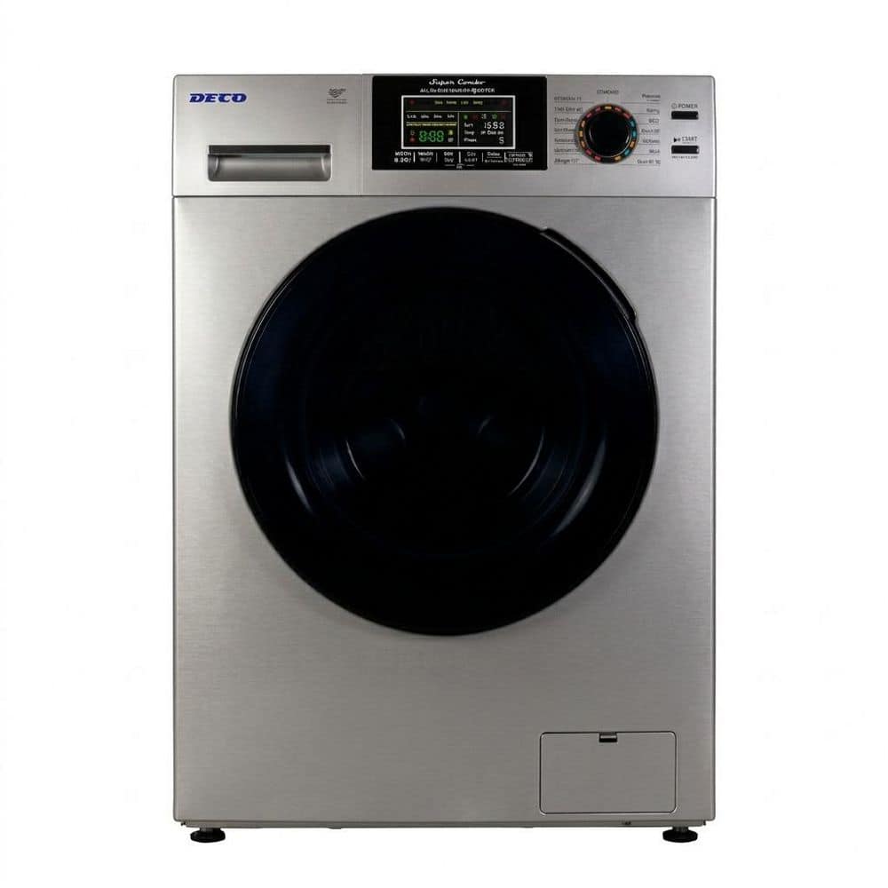 2.47 cu. ft. Electric All-in-One Washer Dryer Combo in Silver with 1400 RPM, 110-Volt and 26 lbs. Capacity