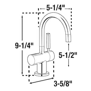 Indulge Modern Series 1-Handle 9.25 in. Faucet for Instant Hot Water Dispenser in Satin Nickel