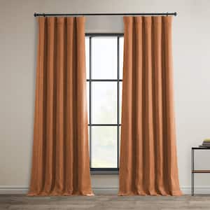 Desert Orange Solid Rod Pocket Room Darkening Curtain - 50 in. W x 84 in. L (1 Panel)