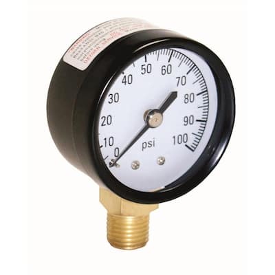 New HARVARD 60 PSI Air Pressure Gauge 0-60 PSI  Bottom/Side Mount Brass 1/4" NPT 