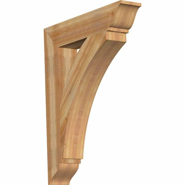 Ekena Millwork 6 in. x 40 in. x 32 in. Western Red Cedar Thorton Traditional Rough Sawn Bracket