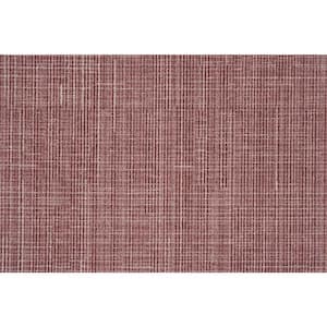 Modish Outlines - Bordeaux - Red 13.2 ft. 32.44 oz. Wool Loop Installed Carpet