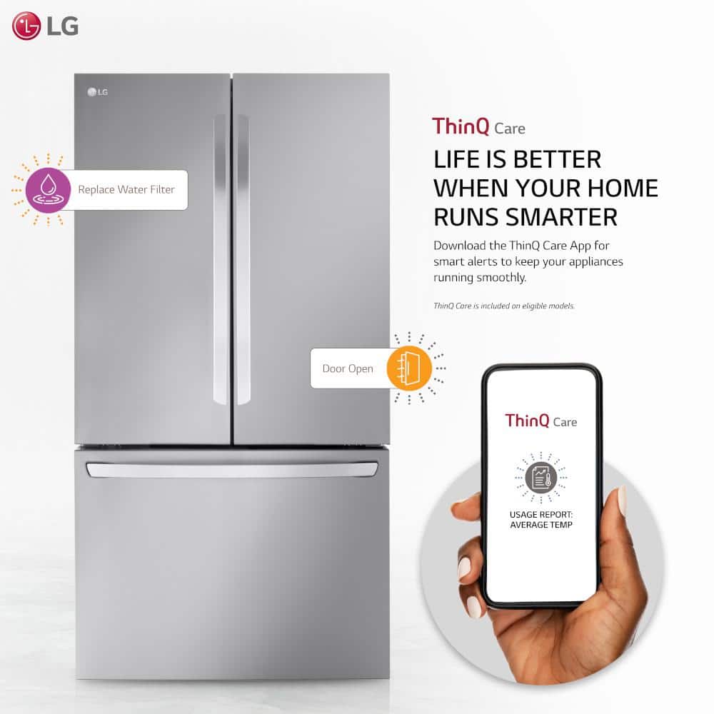 27 Cu. Ft. Stainless Steel Smart French Door Refrigerator with Ice Maker