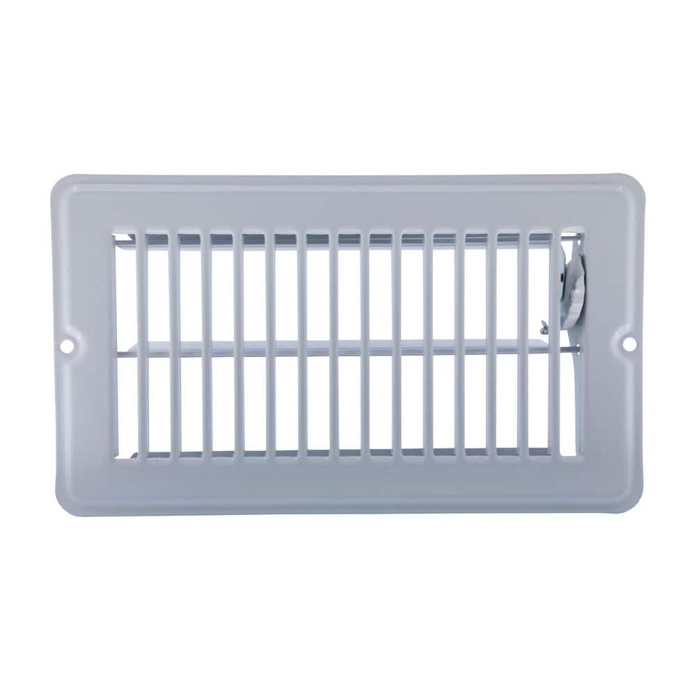 White Steel Floor Register with Smooth Glide Technology