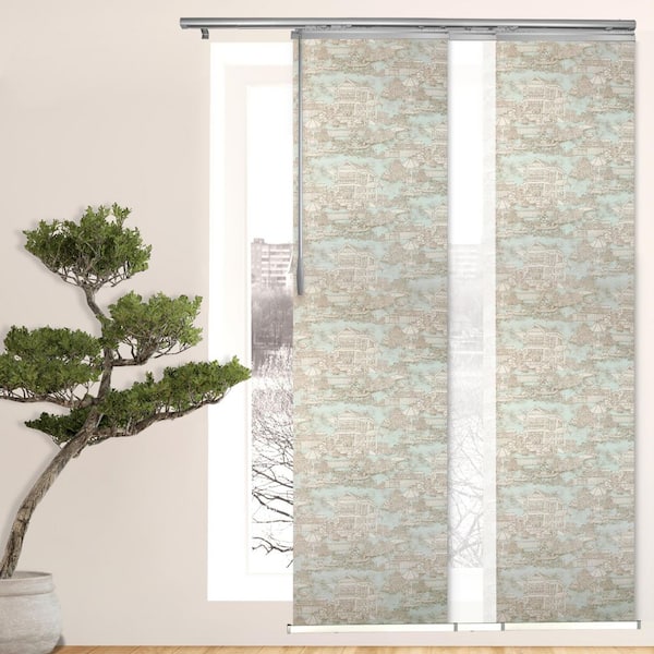 EMOH 3-Panel Single Rail Panel Track Extendable 36 in. -66 in. W x 94 in. H Panel width 23.5 in. Dewy Garden