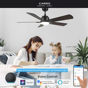 Apex 52 in. Integrated LED Indoor/Outdoor Black Smart Ceiling Fan with Light and Remote, Works with Alexa/Google Home