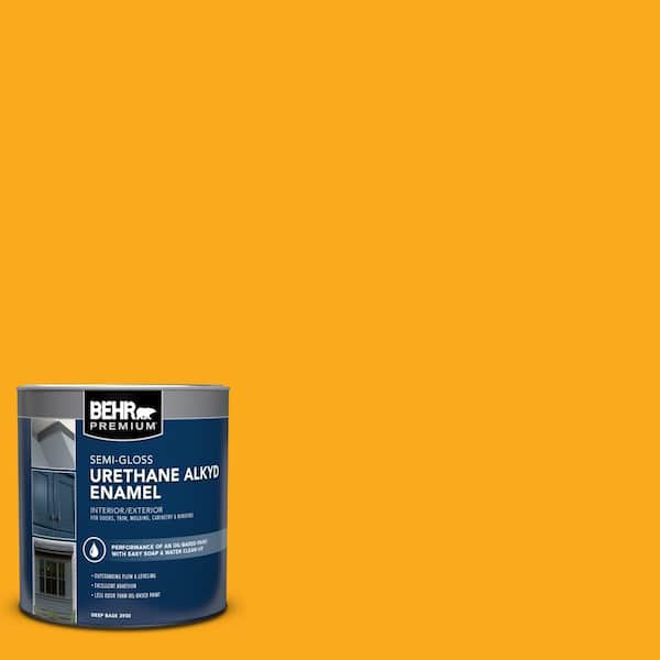 BEHR PREMIUM 1 qt. #P270-7 Sunny Side Up Semi-Gloss Enamel Urethane Alkyd Interior/Exterior Paint