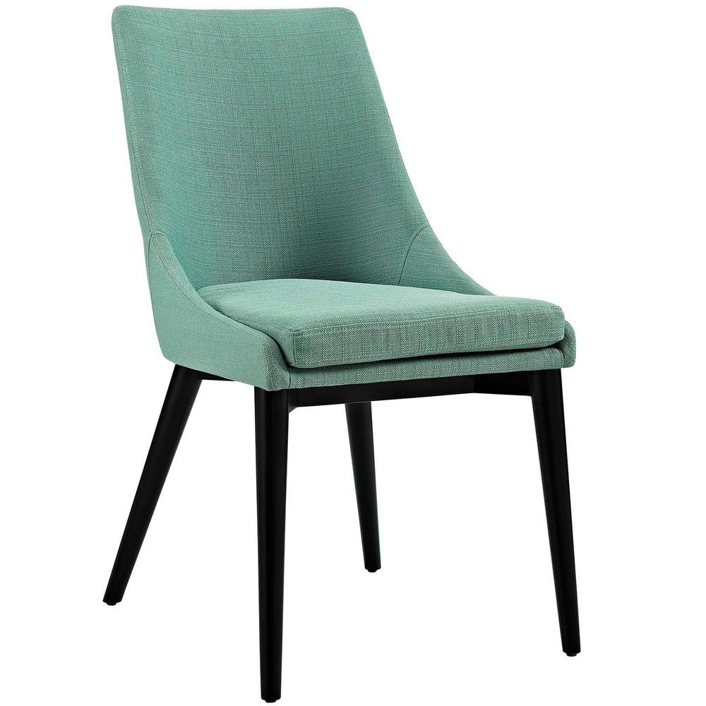 Laguna Turquoise Upholstered Parsons Side Chair with Wood Tapered Legs