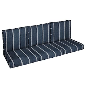 Sorra Home 22.5 in. x 22.5 in. x 5 in. (6-Piece) Deep Seating Outdoor Couch Cushion in Sunbrella Lengthen Indigo