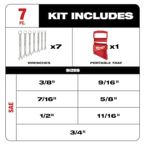 SAE and Metric Combination Wrench Mechanics Tool Set (14-Piece)