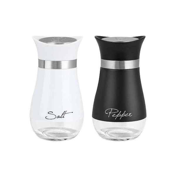 Salt Pepper Shakers Stainless Steel Glass Bottom Easy Fill Visible Design Taste Control for Kitchen BBQ Camp