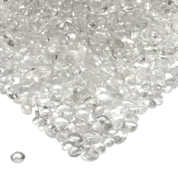 Real Flame Ice Clear Pebbles Fire Glass