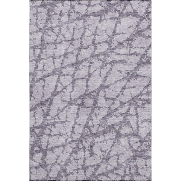 Addison Rugs Mayfield Premium Machine Washable Abstract AMF972 Lavender 3 ft. x 5 ft. Area Rug