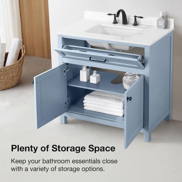 Home Decorators Collection Hanna 36 in. Single Sink Spruce Blue