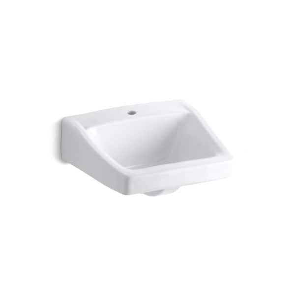 Chesapeake 19.25 in. x 17.25 in. Wall Mounted Bathroom Sink in White Vitreous China