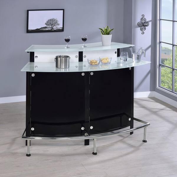 Coaster 44 in. H Black Curved Back Metal Frame and Frosted