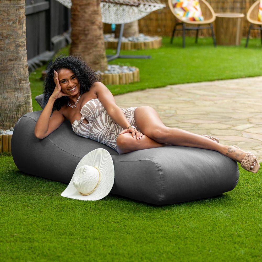 Arlo Outdoor Bean Bag Sun Lounger-Pool and Patio Chaise Recliner, Charcoal Sunbrella price history on PriceWatchPro