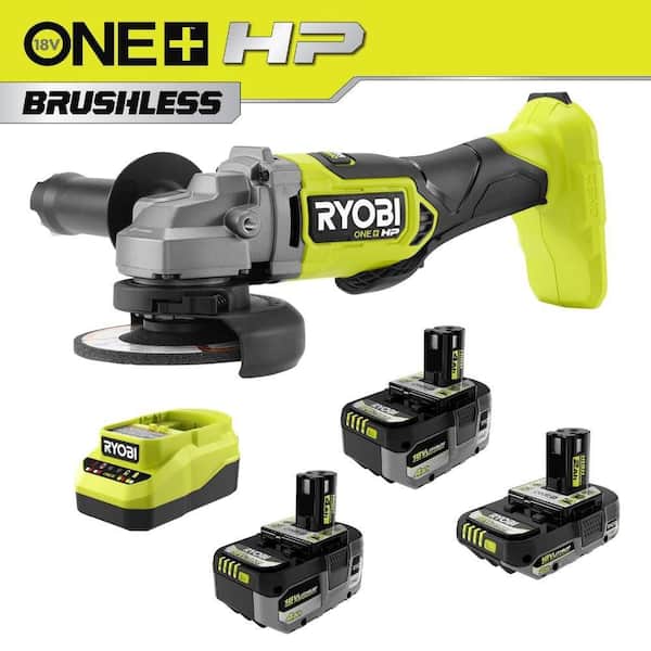 ONE+ 18V HIGH PERFORMANCE Kit w/ (2) 4.0 Ah Batteries, 2.0 Ah Battery, Charger, & ONE+ HP 4-1/2 in. Angle Grinder