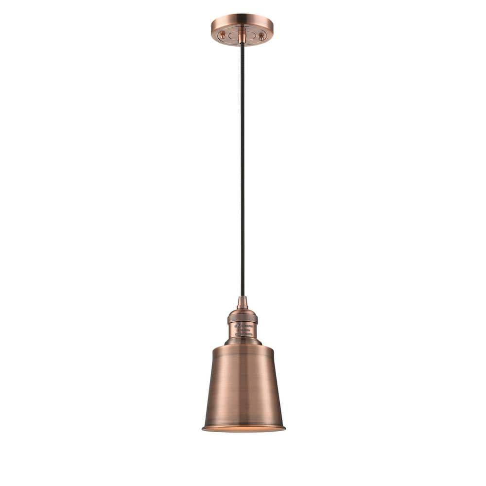 Innovations Addison 1 Light Antique Copper Cone Pendant Light With   Antique Copper Innovations Pendant Lights 201c Ac M9 Ac 64 1000 