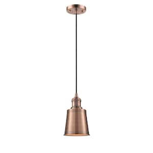 Addison 1-Light Antique Copper Cone Pendant Light with Antique Copper Metal Shade