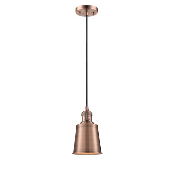 Innovations Addison 1-Light Antique Copper Cone Pendant Light with Antique Copper Metal Shade