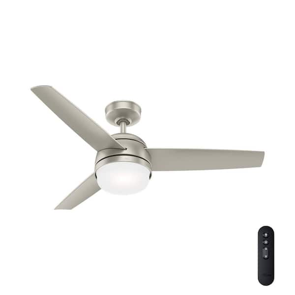 Hunter Midtown 48 in. LED Indoor Matte Nickel Ceiling Fan with Light and Remote Control