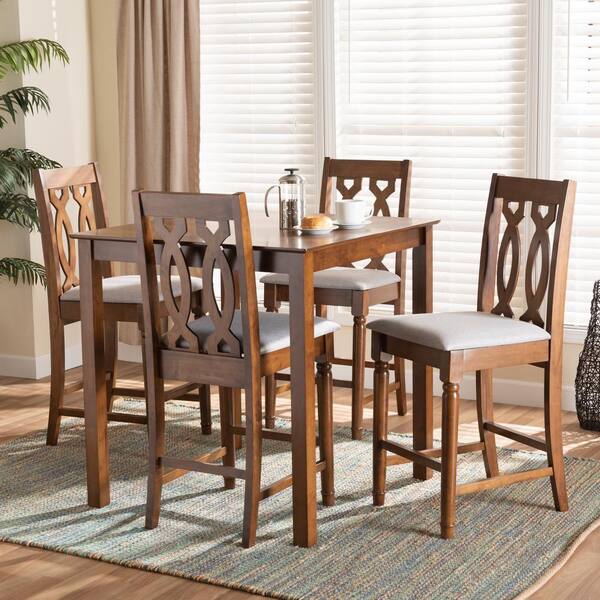 baxton studio 5 piece counter height dining set