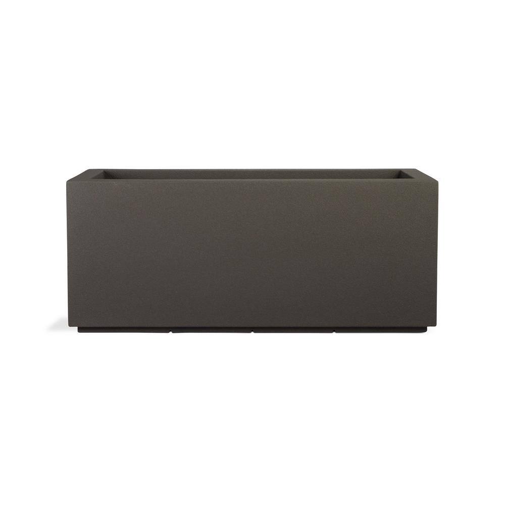 Milan Tall Modern Slate Gray PolyStone Trough Planter 46" L x 19" H