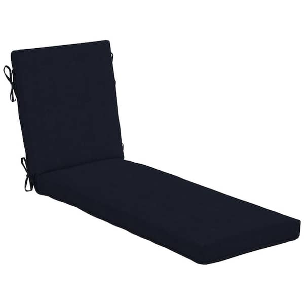 Hampton Bay 21 in. x 24 in. Midnight Outdoor Chaise Lounge Cushion
