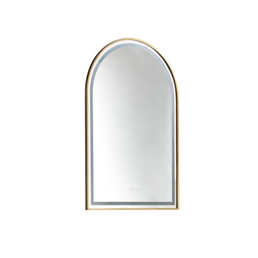 39 in. W x 26 in. H Arched Rectangular Framed LED Anti-Fog Dimmable Wall Mo