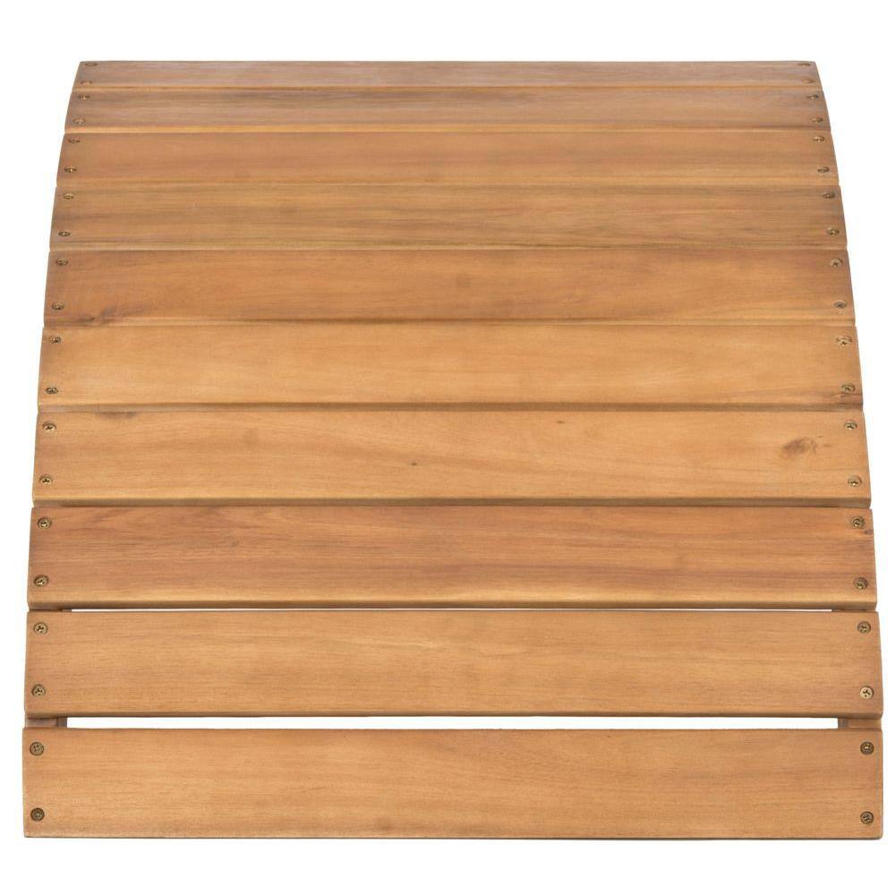 SAFAVIEH Mopani Natural Acacia Wood Outdoor Ottoman PAT6701C The Home