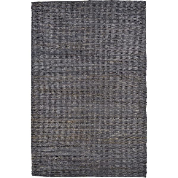 HomeRoots 4 x 6 Blue and Gray Solid Color Area Rug