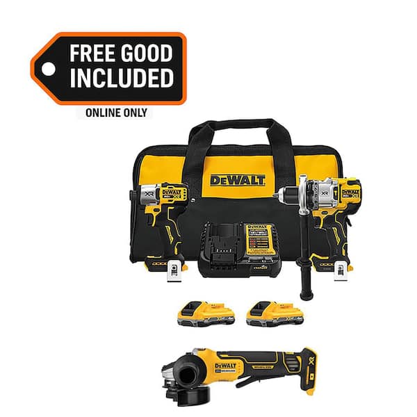 20-Volt MAX Lithium-Ion Cordless 2-Tool Combo Kit and 4.5 in. Small Angle Grinder w/ (2) 4.0 Ah Batteries Charger & Bag