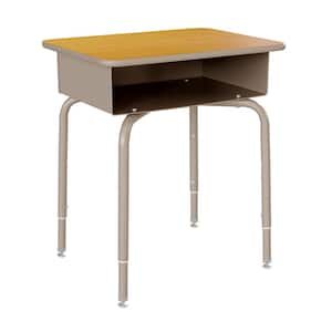 24 in. Rectangle Maple/Silver Laminate Writing Desk