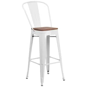 30.5 in. White Bar Stool