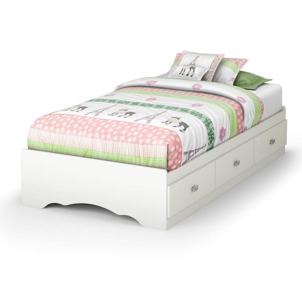 South Shore Tiara 3-Drawer Pure White Twin-Size Storage Bed