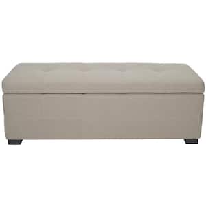 Maiden Off-White Upholstered Storage Entryway Bench
