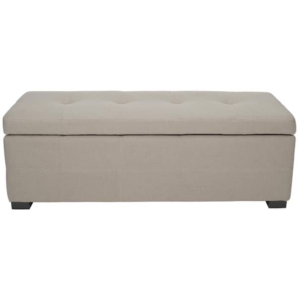 SAFAVIEH Maiden Off-White Upholstered Storage Entryway Bench