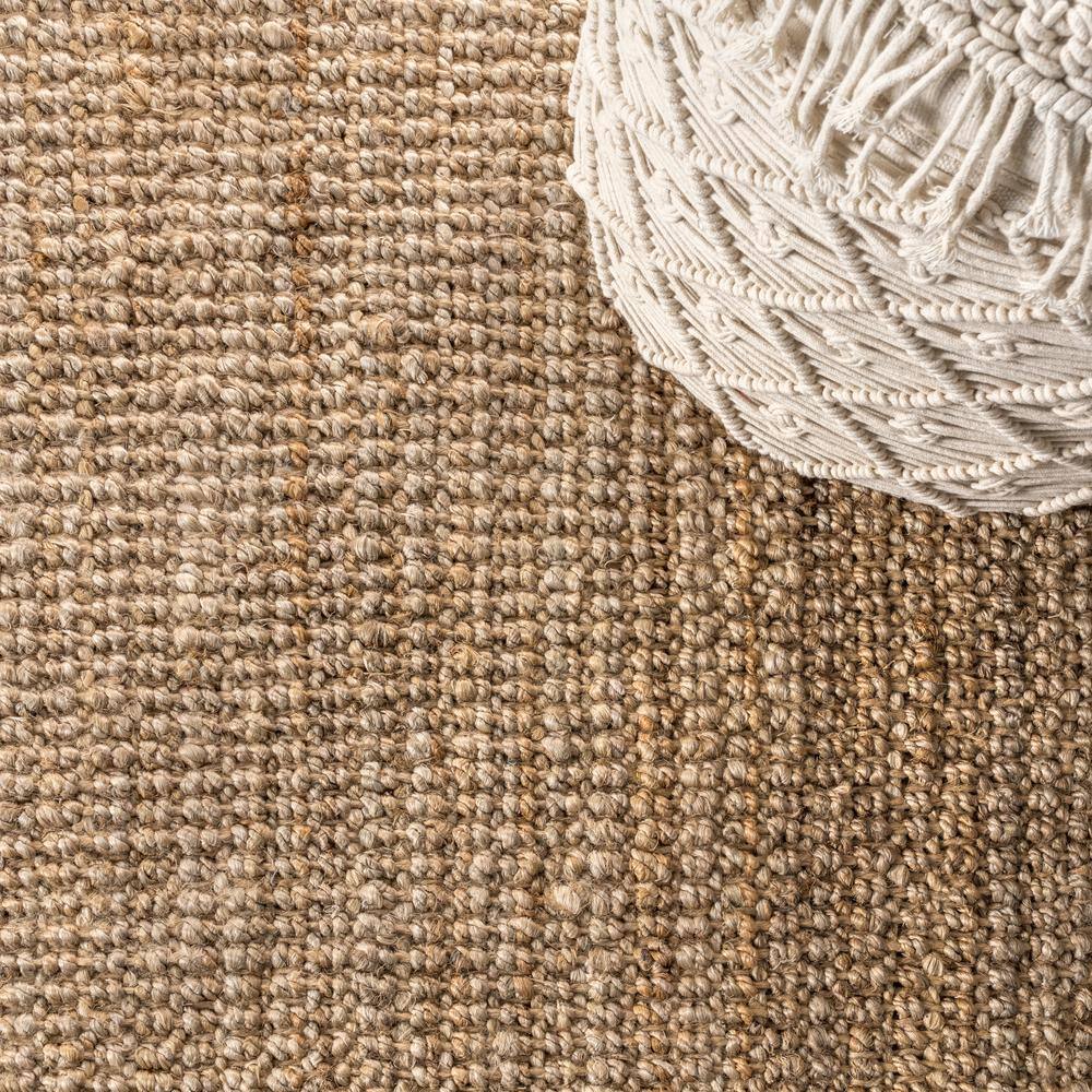 Ivory Handmade Braided Reversible Jute Area Rug