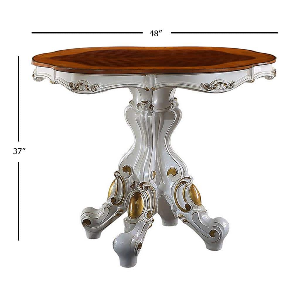 Reclaimed Wood Round Counter Height Dining Table in Antique Pearl