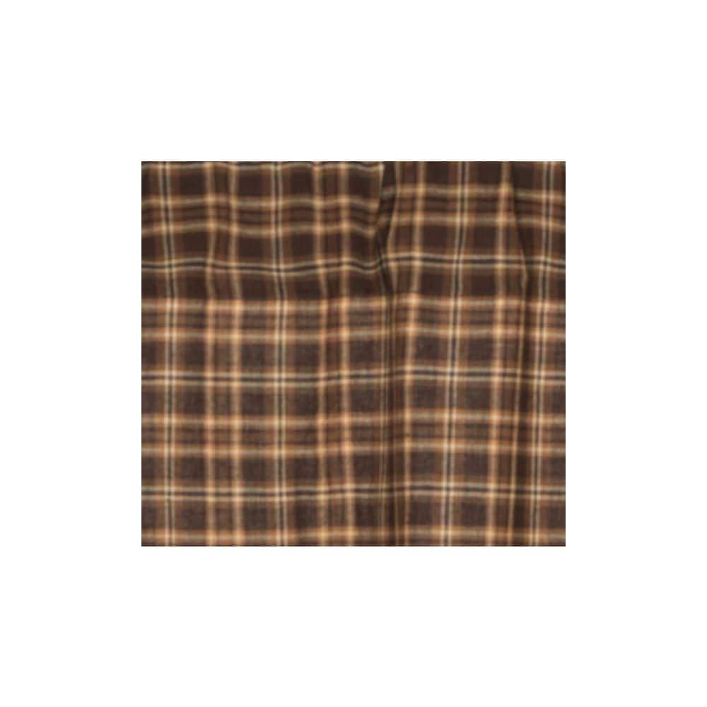 Prescott Dark Brown Cotton Plaid Scalloped Valance