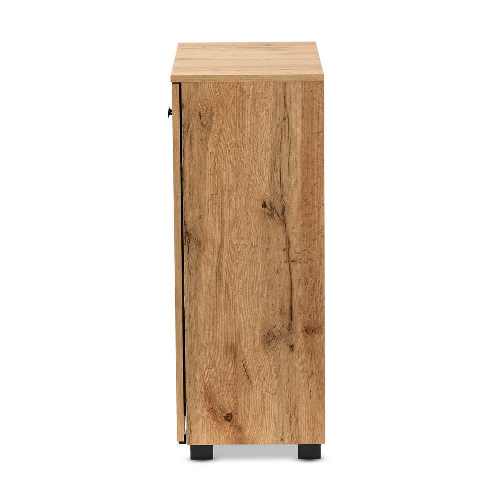 Mason Contemporary Oak Brown and Black Storage Cabinet