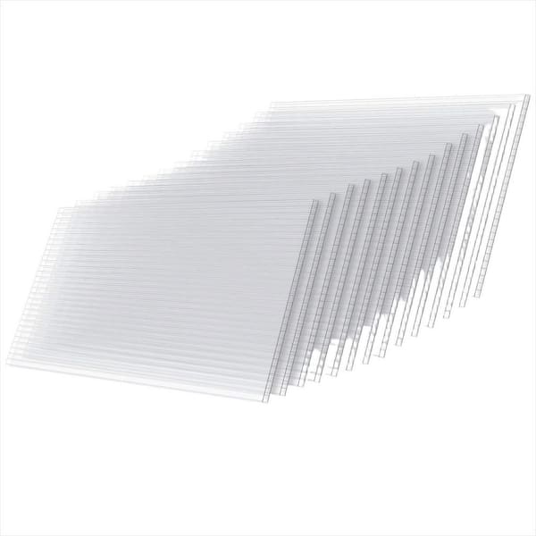 4 ft. W x 2 ft. D x 0.16 in. H  Polycarbonate Greenhouse Panels, All-Weather Outdoor Clear Roof Panels (14-Pack)