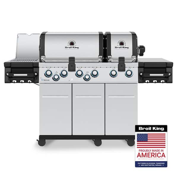 Regal S 690 PRO IR 6-Burner Propane Gas Grill in Stainless Steel with Infrared Side Burner and Rear Rotisserie Burner