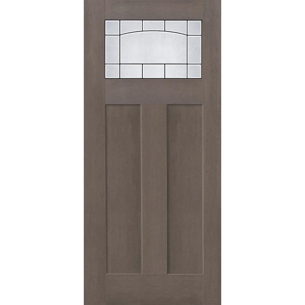 Regency 36 in. x 80 in. Universal Handing 1/4 TopL Empire Decorative Glass Ashwood Fiberglass Front Door Slab price history on PriceWatchPro