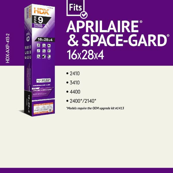 16 in. x 28 in. x 4 in. AprilAire and Space-Gard Replacement Pleated Air Filter FPR 9, MERV 11