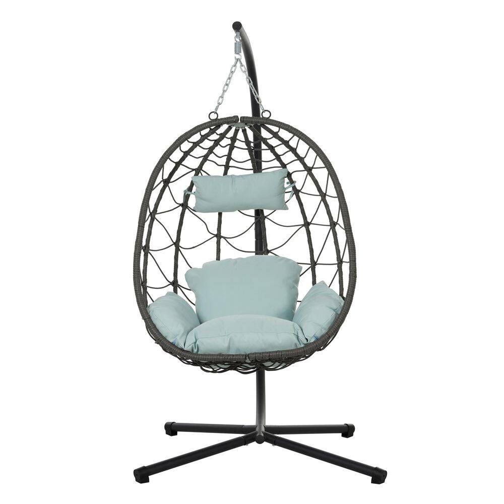 Egg Chair Gray Steel with Light Blue Cushion price history on PriceWatchPro