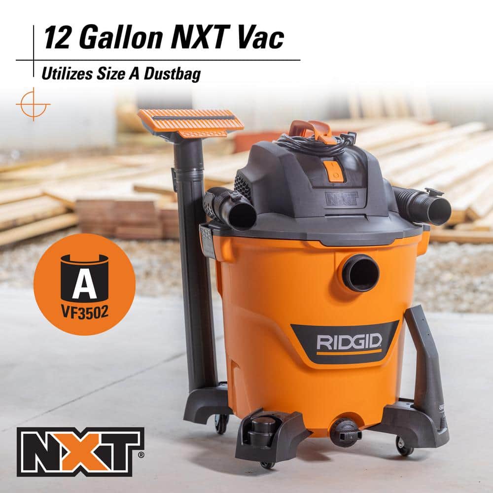 RIDGID 12 Gallon Orange Polypropylene Wet/Dry Vacuum with HEPA Filter