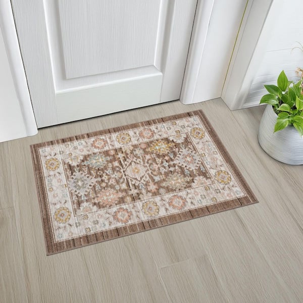 Crestwood Brown 2 ft. x 3 ft. Oriental Indoor Area Rug