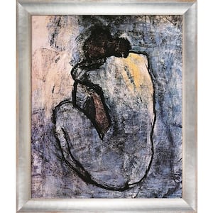 Blue Nude (Femme nue II) by Pablo Picasso Spencer Rustic Framed People Oil Painting Art Print 24 in. x 28 in.